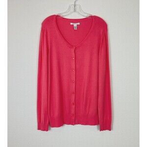 Kenneth Cole Women's Button Up Cardigan Sweater Size XL Coral